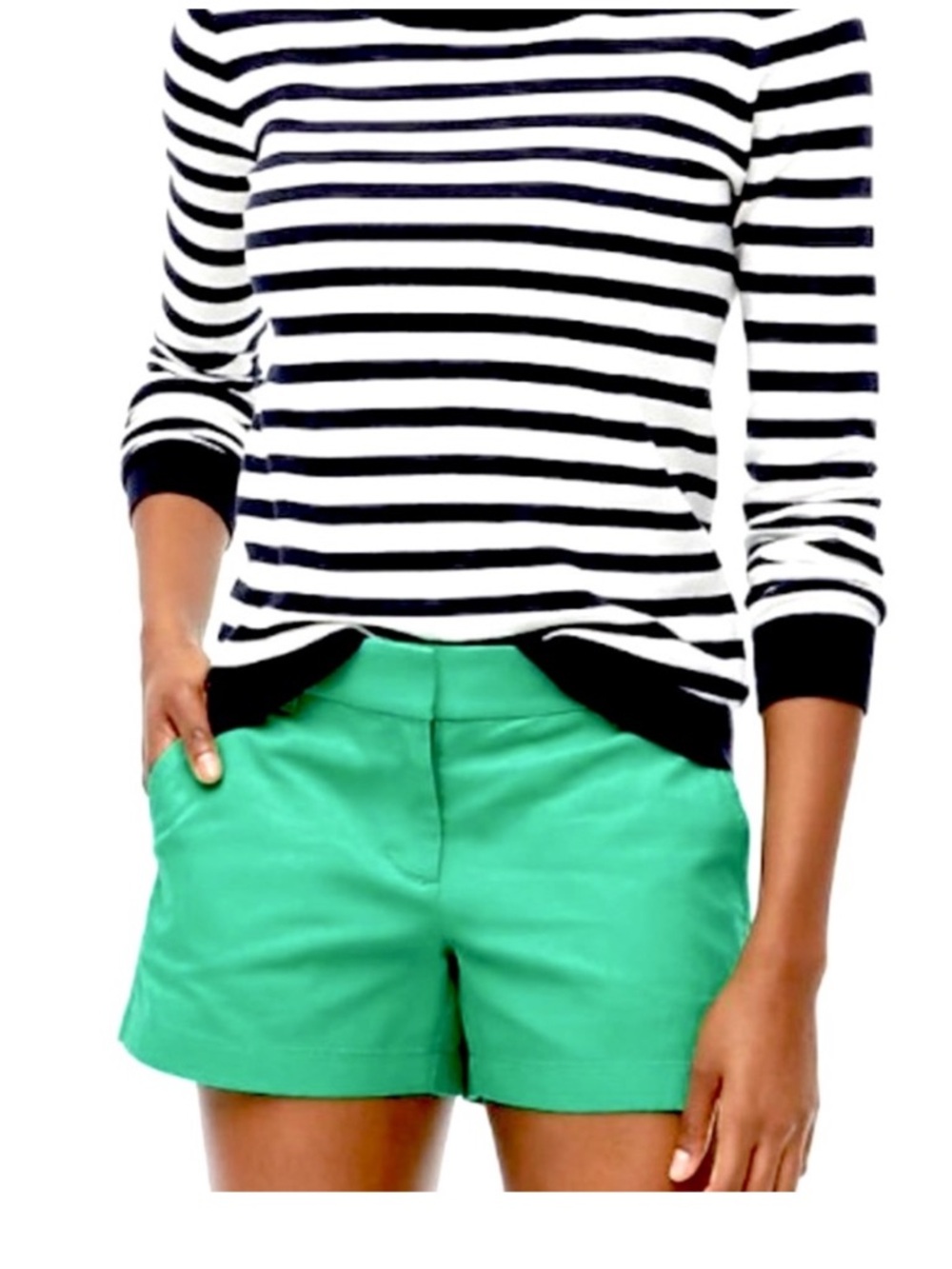 J CREW Women’s Green Stretch Cotton Shorts!! Adorable!! 4